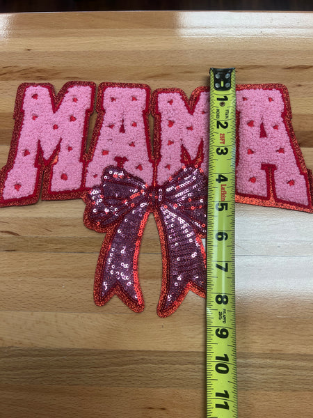 Mama bow large Iron on patch