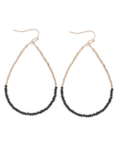 Beaded gold and black Drop Earrings