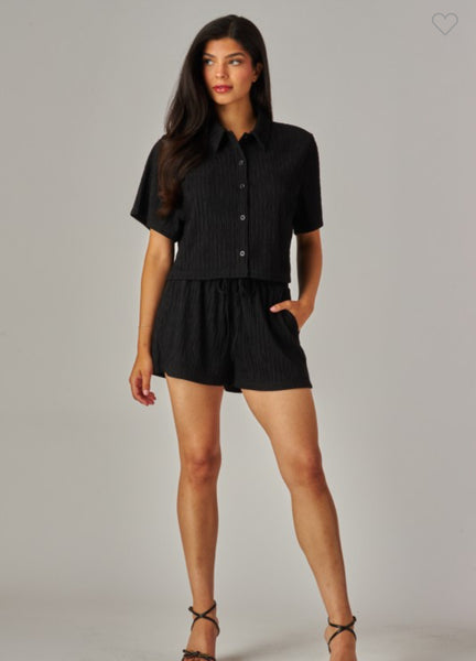 Crinkled Comfy 2 pc short set
