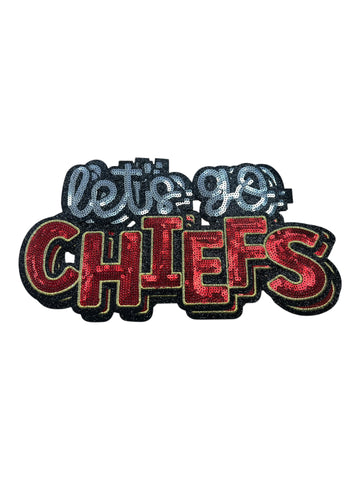 Lets Go Chiefs large Iron on patch