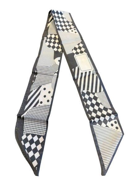 Black & White Mixed Print Scarf