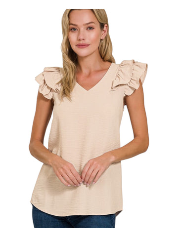 Tiered ruffle sleeve top