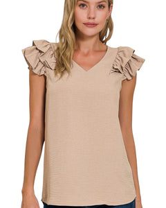 Tiered ruffle sleeve top