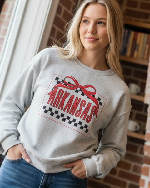 Unisex bow Arkansas Check Sweatshirt
