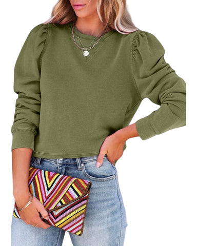 Vintage washed puff sleeve sweatshirt