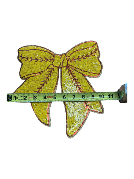 Softball Bow Iron on patch