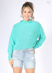Cropped pullover sweater