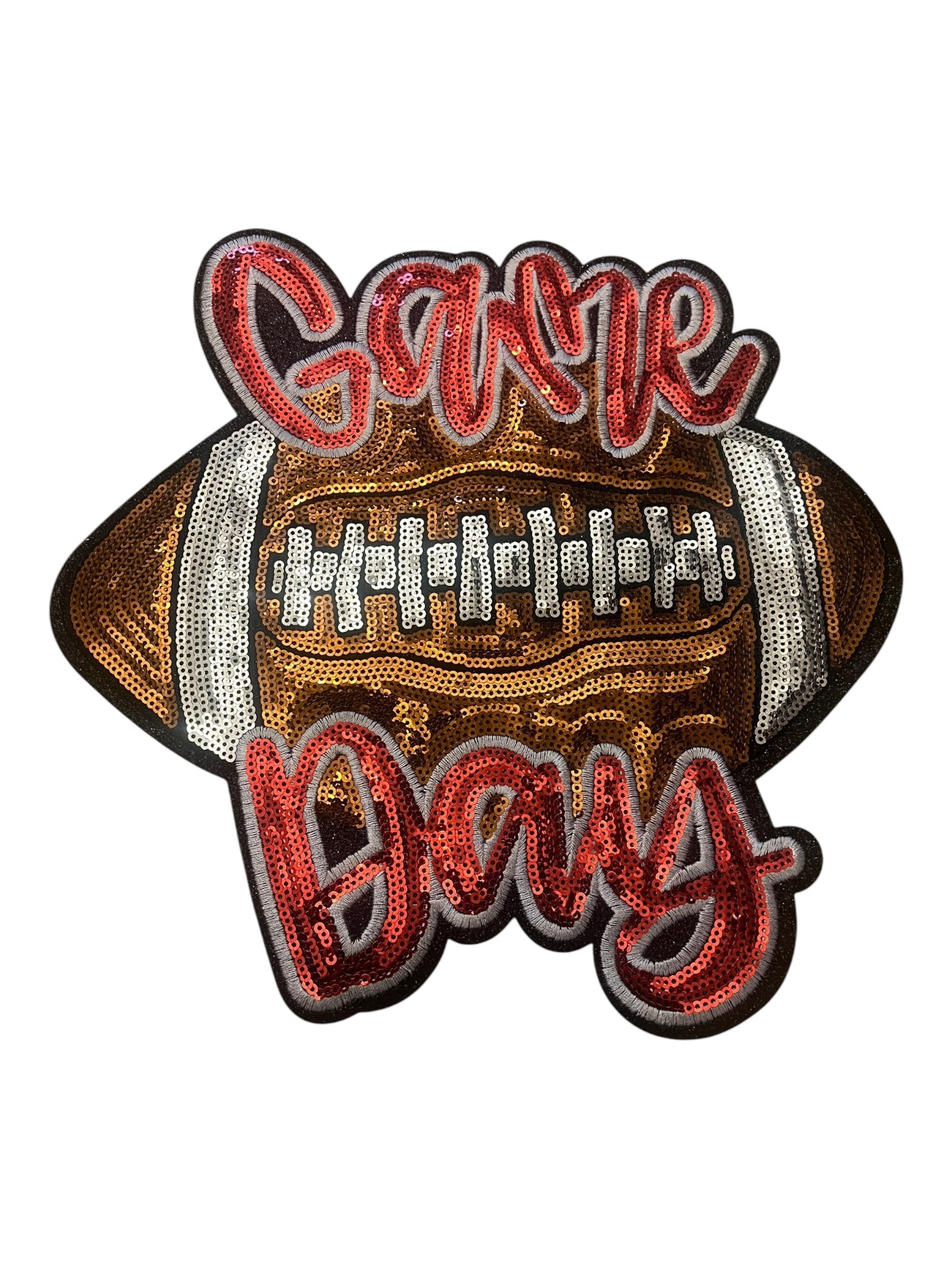 Game  Day football large Iron on patch