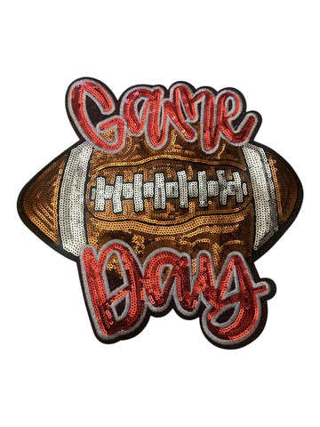 Game  Day football large Iron on patch