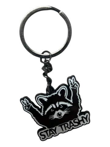 Stay Trashy Raccoon Keychain