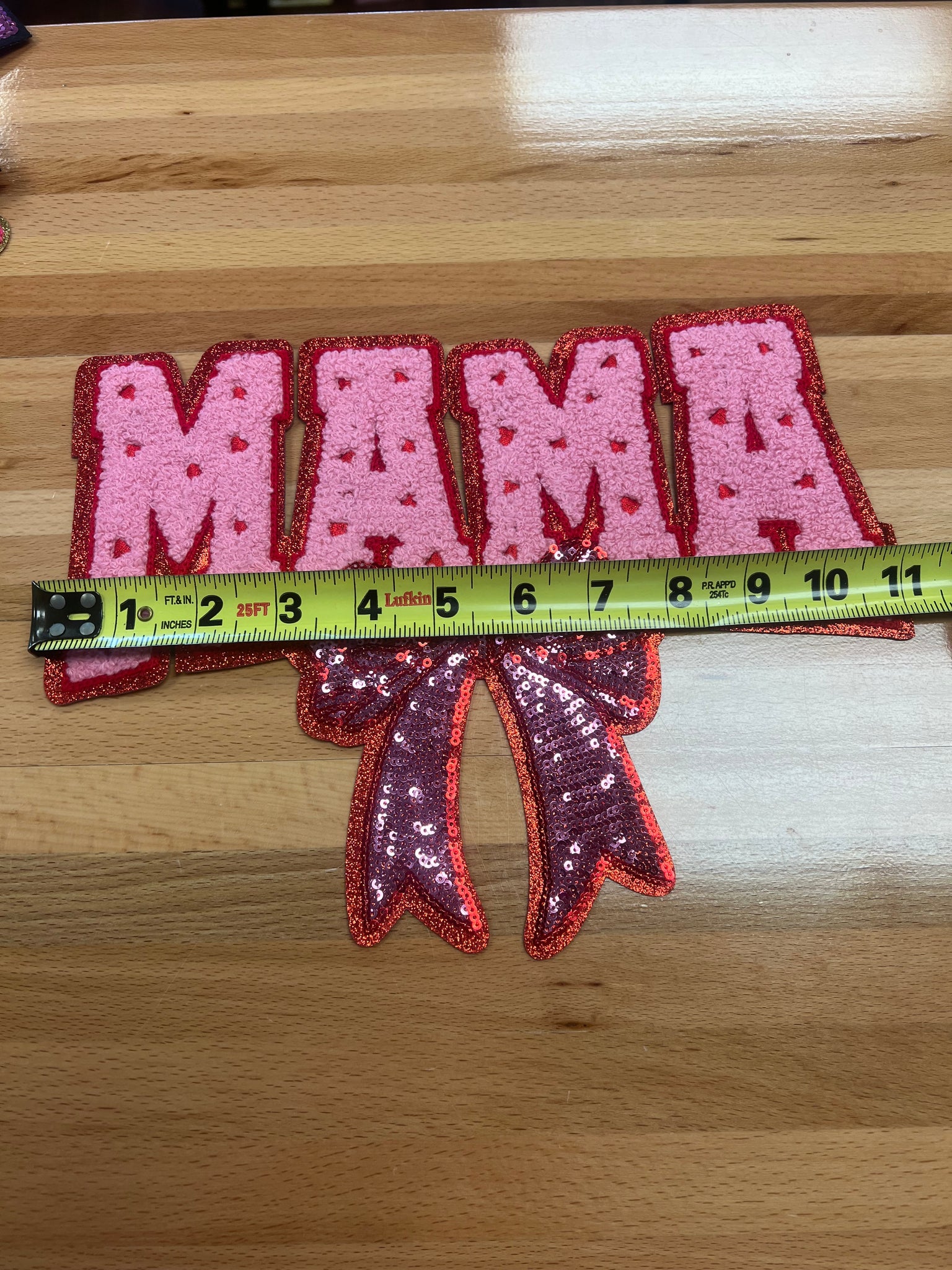 Mama bow large Iron on patch