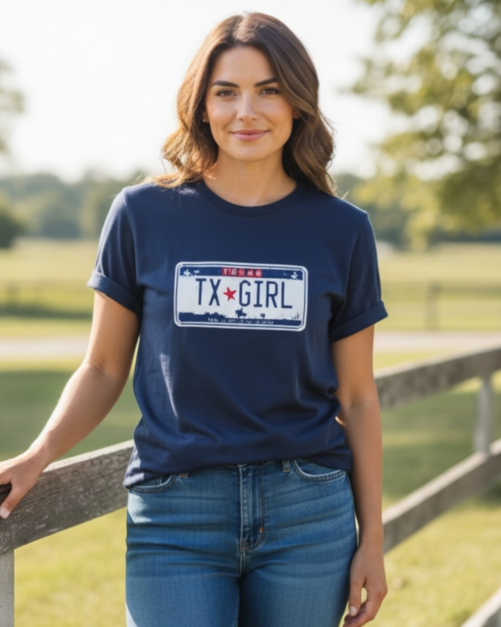 Graphic Tee Texas Girl license plate