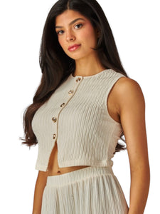 Crinkled Vest Top with Pants 2 pc set