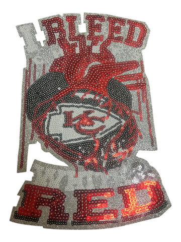 Large KC I bleed white and red Iron on patch