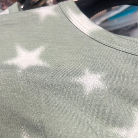 Sage green with stars