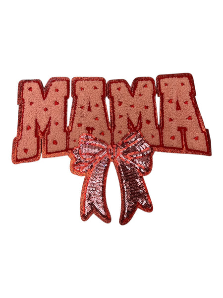 Mama bow large Iron on patch