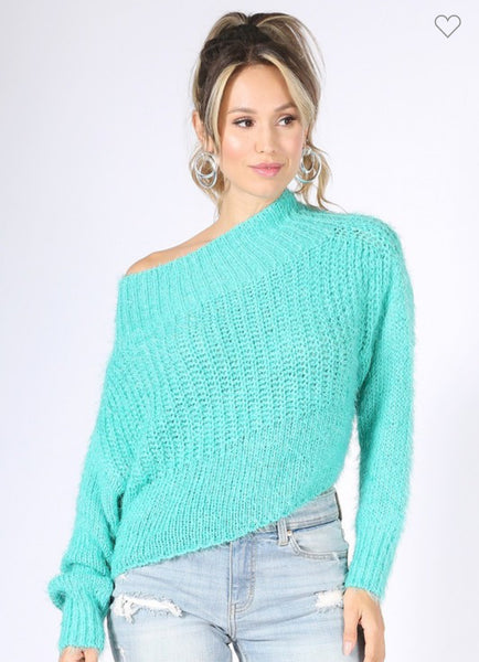 Cropped pullover sweater