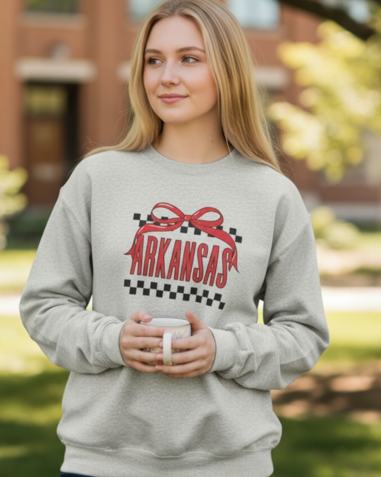 Unisex bow Arkansas Check Sweatshirt