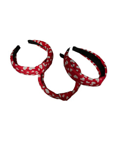 Red with white hearts Head Band