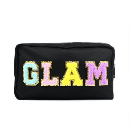 Varsity letter cosmetic makeup bag