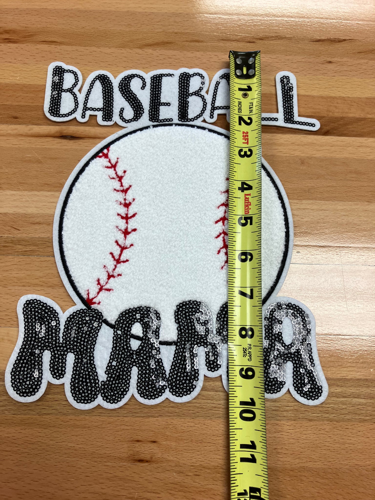 Baseball mama large Iron on patch