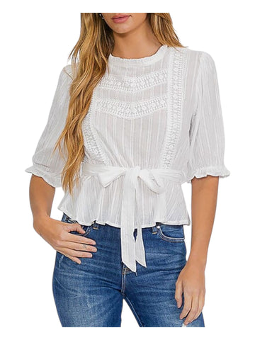Short sleeve with tie top