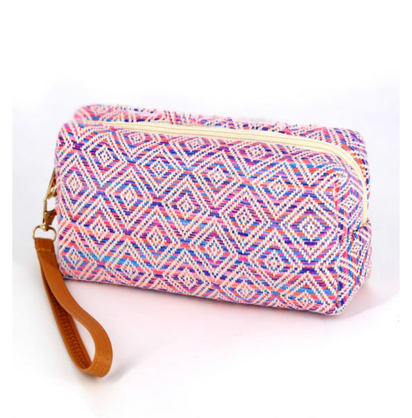 Diamond knit wristlet Cosmetic Case