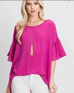 Ruffle Sleeve Blouse