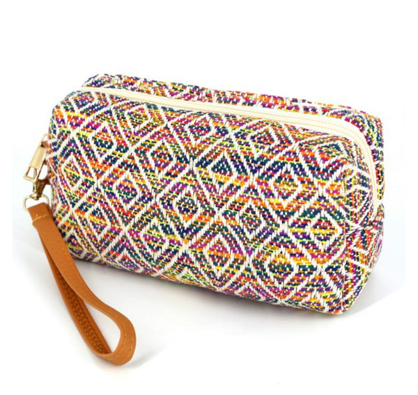 Diamond knit wristlet Cosmetic Case