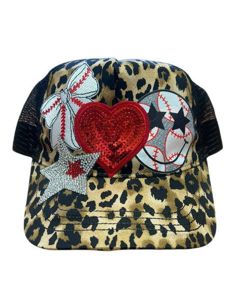Leopard Baseball Glam Trucker Hat
