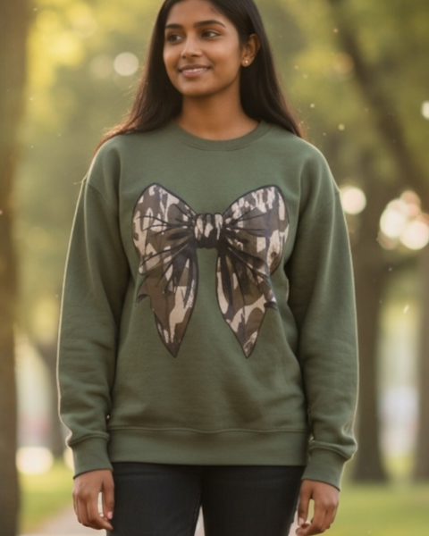 Camo Bow Sweatshirt