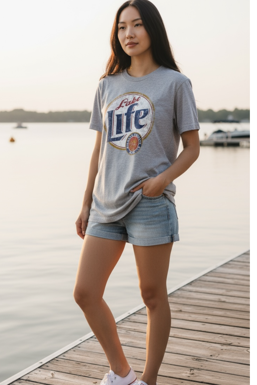 Graphic Tee Miller Lite Lake Life