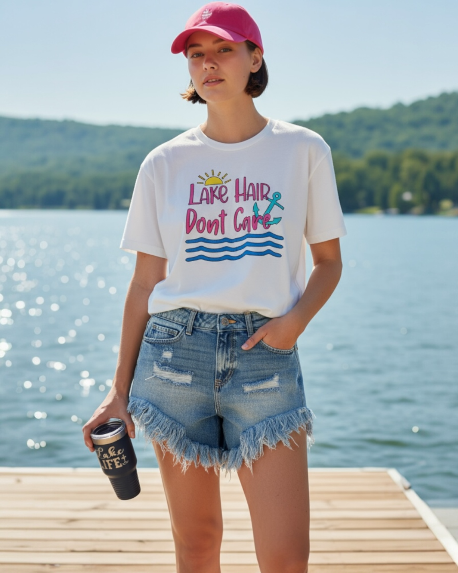 Graphic Tee lake hair don’t care