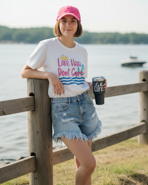 Graphic Tee lake hair don’t care