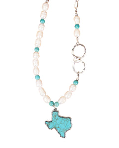 TURQUOISE TRESSA TEXAS PEARL NECKLACE