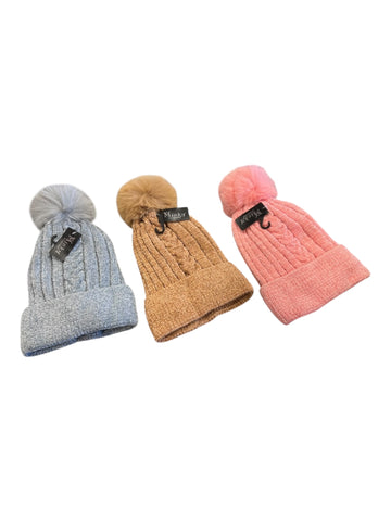 Chenille Cable Knit Beanie