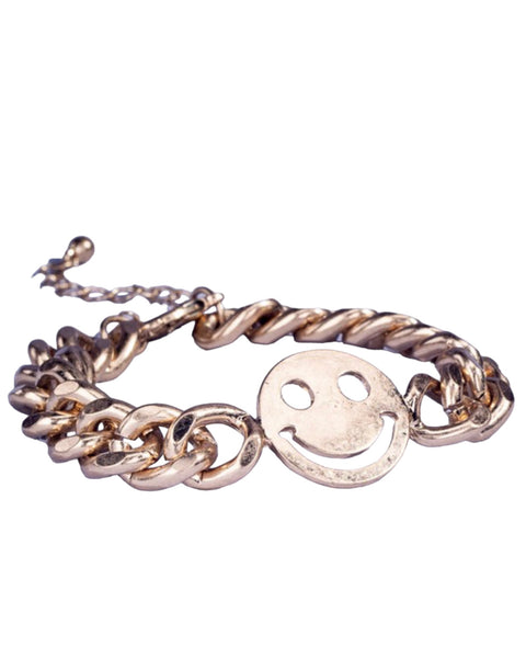 Smiley Face Curb link Bracelet