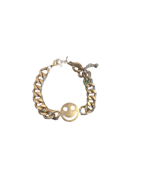 Smiley Face Curb link Bracelet