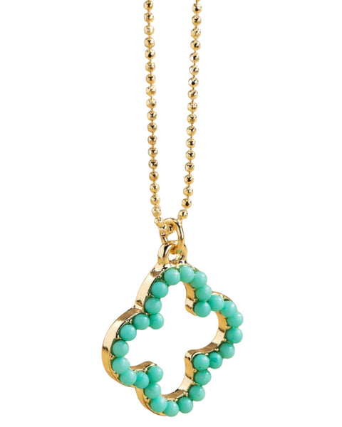 Turquoise Mint Clover Necklace