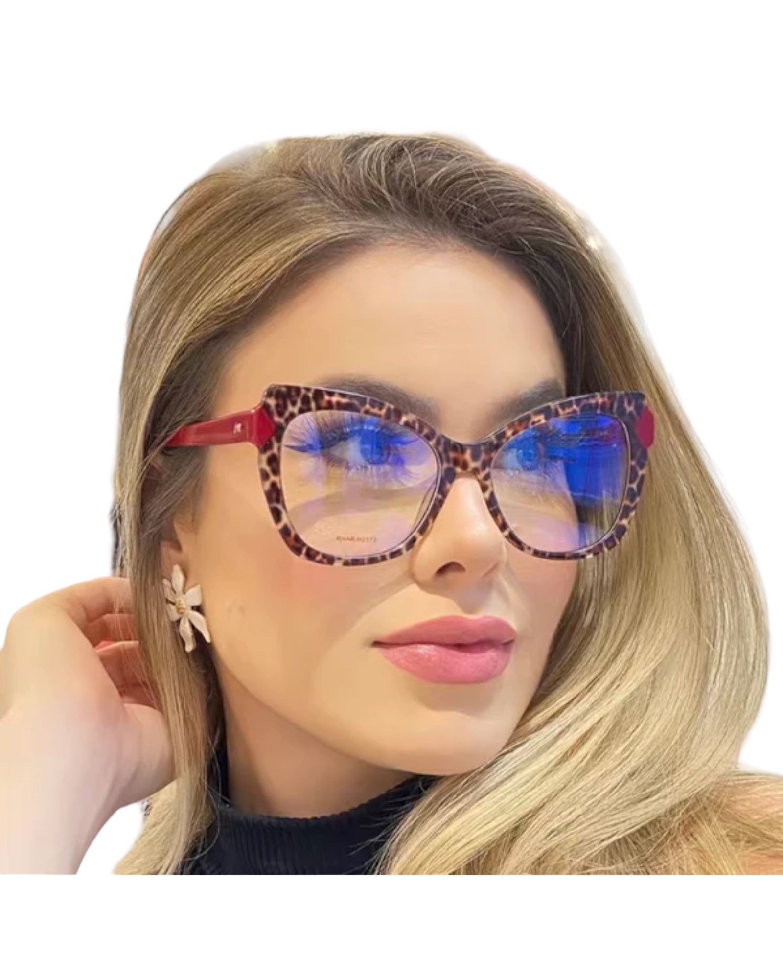 Leopard and Red Blue Light Glasses