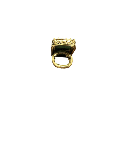 Large square turquoise stretch band Ring