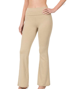 Fold over yoga flare pants