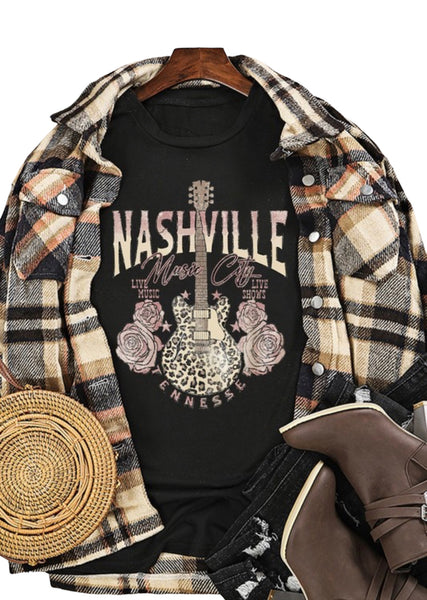 Graphic Tee Nashville Guitar