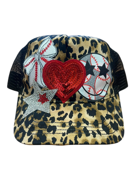 Leopard Baseball Glam Trucker Hat