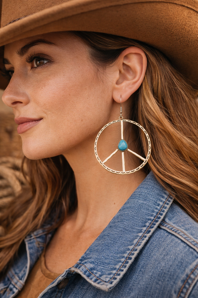 Bold western-boho statement look with a peaceful, vintage vibe