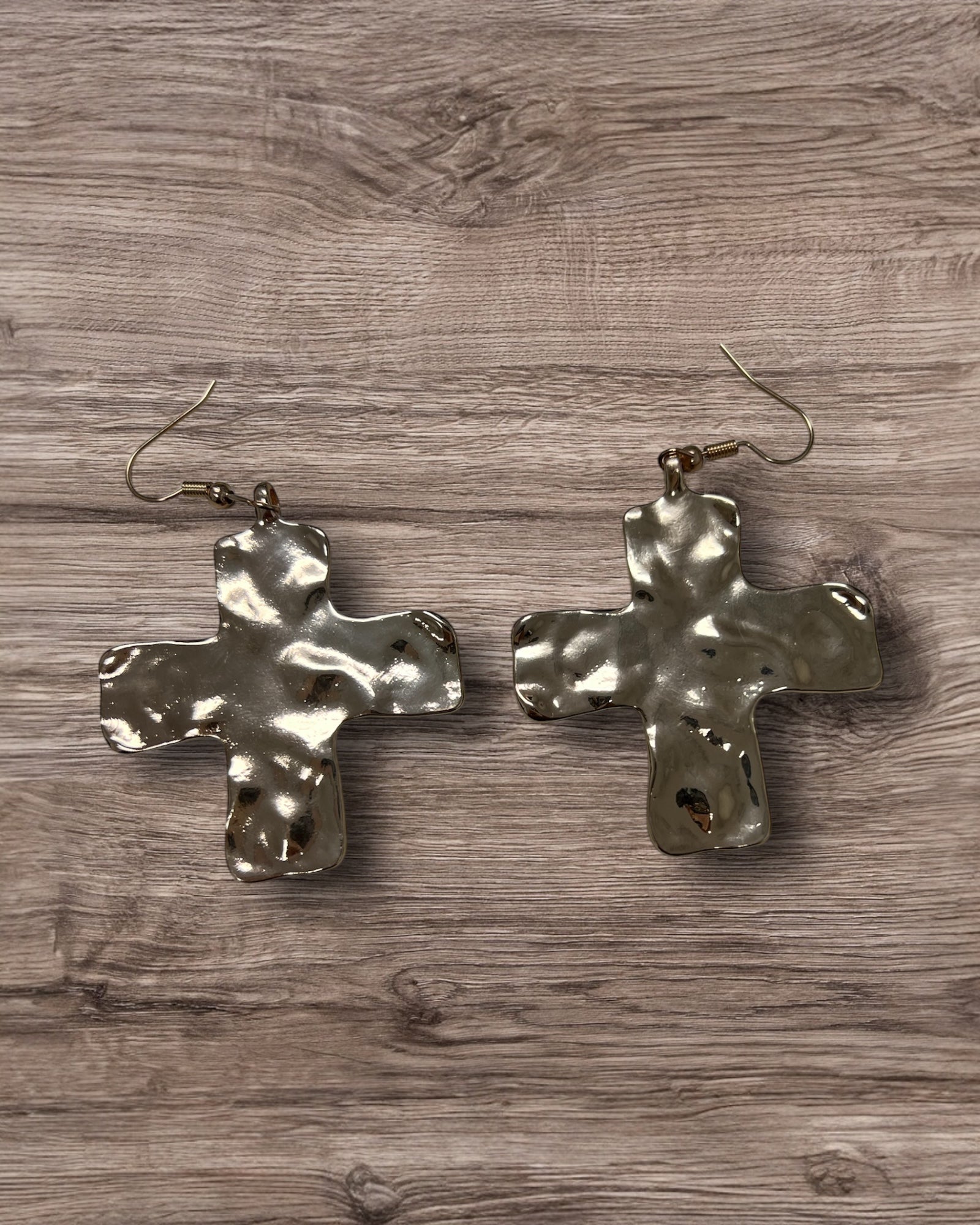 Chunky Gold Cross earrings