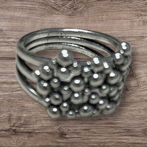 Silver beaded Ring