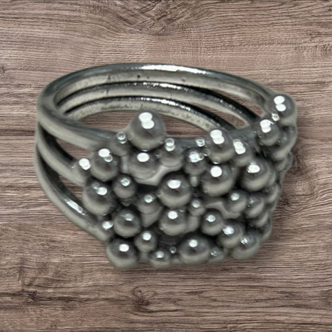Silver beaded Ring