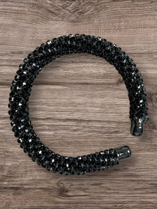 Black seed bead sparkle bracelet