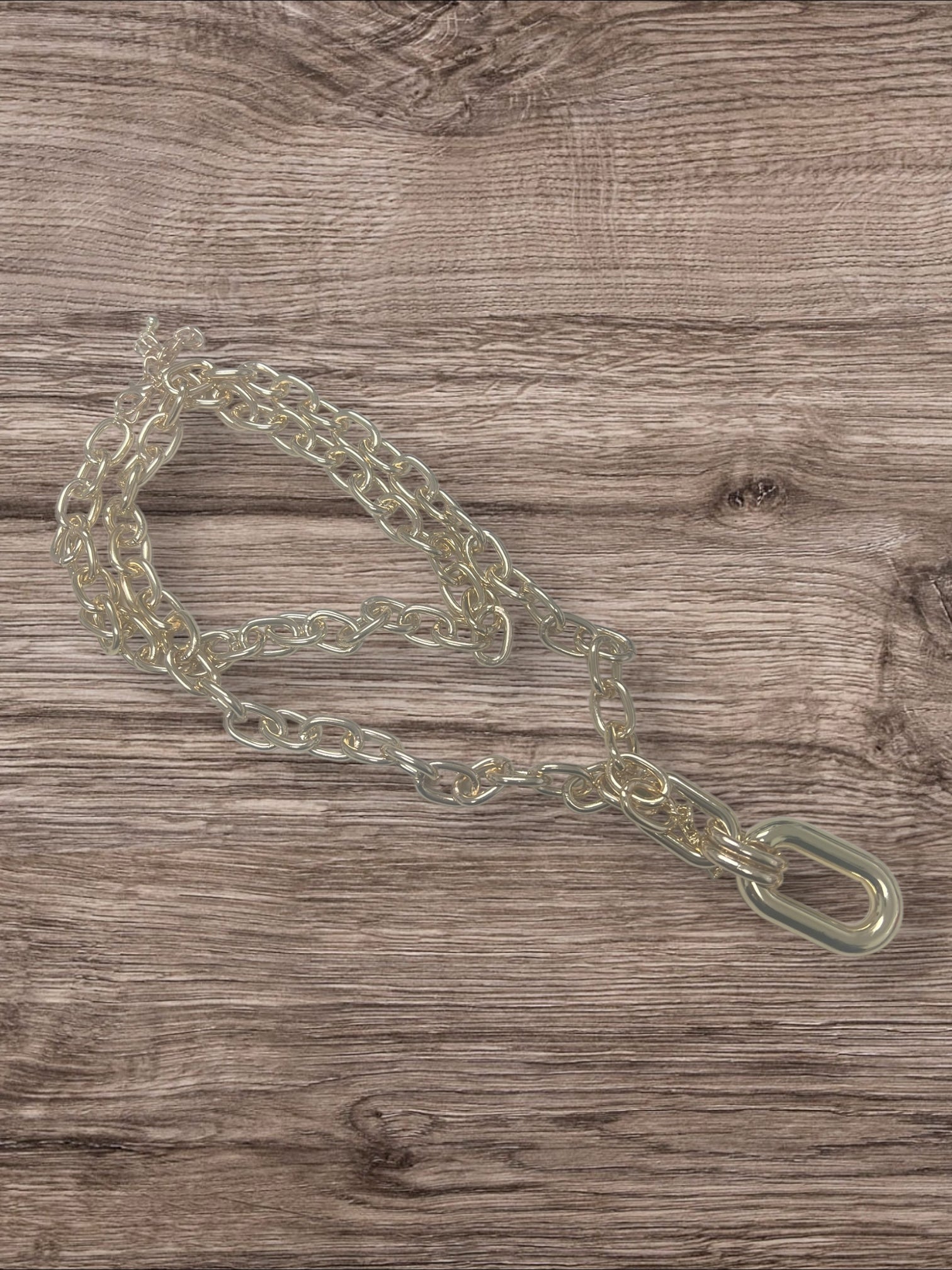 Chunky chain w/ oblong link necklace